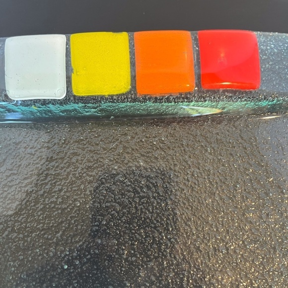 Retro Multi Color Glass Arched Serving Platter - Picture 9 of 14